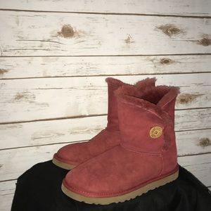 Red One Button Ugg Boots